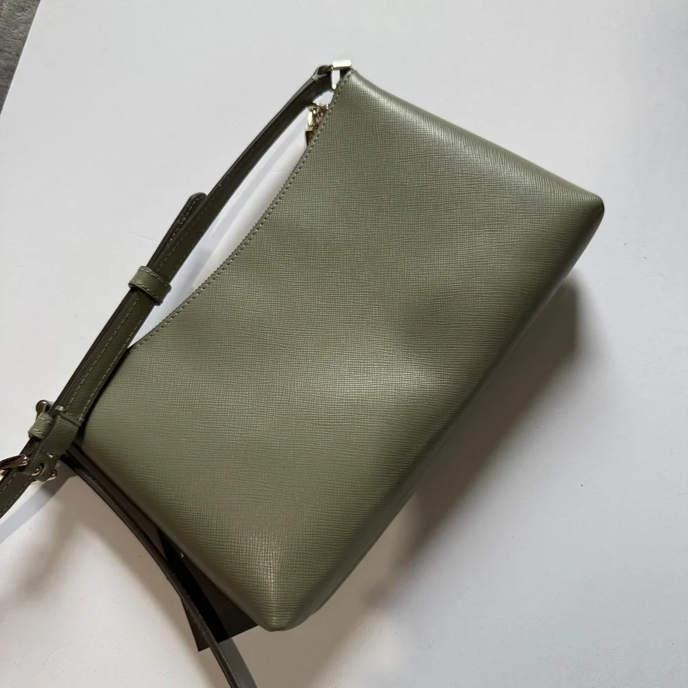 Kate Spade Small Crossbody Bag Dusky Pine  Leather‎ Zip Top Classic Minimalist